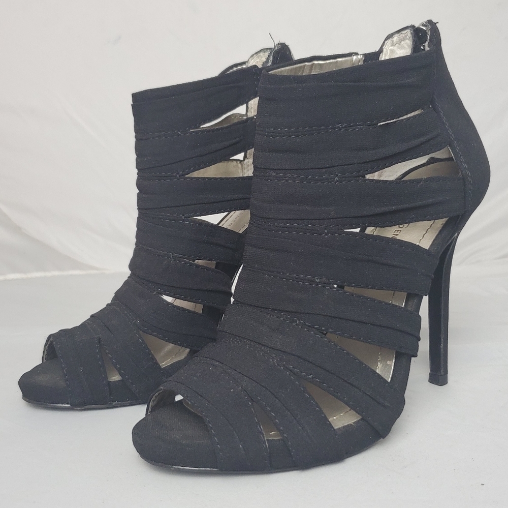 Black suede heels